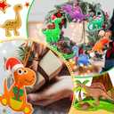 24 Pcs Dino Ornaments for Christmas Tree 6'' Felt Dinosaur Hanging Ornament Cute Christmas Tree Decor Dinosaur Ornament for Holiday Themed Birthday Party Xmas Favors