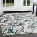 Home Dynamix Boho Odesa Area Rug 7'9"x10'2", Ikat Ivory/Blue