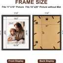 16x20 Picture Frame with Mat for 11x14 Set of 3, Black Wood Grain 16x20 Frames for Horizontal & Vertical Wall Mounting (3 Pack,Black)