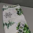 Christmas Pine Tree Shower Curtain, Farmhouse Retro Watercolor Winter Forest Snowflake Green Bathroom Curtains Decor Set, Polyester Waterproof Fabric Bath Curtain with Hooks 72x72 Inch