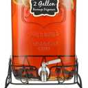 2 Gallon Glass Drink Dispenser with Stand, Stainless Steel Leakproof Spigot and Lid, Glass Drink Dispensers for Parties, Water Beverage Dispenser