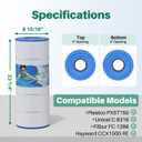 TOREAD Pool Filter Replaces Hayward X-Stream CC1500, CCX1500-RE, Pleatco PXST150, Ultral-B3, Unicel C-8316, Filbur FC-1286, Waterway Pro Clean 150,150 Sq.Ft Filter Cartridge, 1 Pack