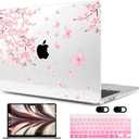 MEEgoodo Case for M5/M4/M3/M2 MacBook Air 13.6 inch Case 2026 2025 2024 2022, Fit Model A3449/A3240/A3113/A2681, Laptop Hard Shell Compatible with MacBook Air 13 inch, Cherry Blossoms