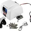 Electric Anchor Winch,Marine Anchor Winch Saltwater Boat Anchor Windlass Kit with Wireless Remote Control,Anchors Up to 45 LBS, Heavy Duty Towing Winches for Fishing Boat Pontoon Boat (45LBS, White)