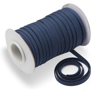 Tewadoo Bias Tape Double Fold 1/4 Inch - Navy Blue 55 Yards Polyester Binding Tape for Sewing, Quilt Binding, Hemming, Seaming and Fabric Piping