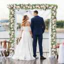 Betylifoy 2 Pack 12Ft Pink Flower Garland Artificial Eucalyptus Flower Garlands Fake Peony Rose Floral Vines Silk Hydrangea Hanging Vine Greenery Garland for Wedding Party Table Wall Backdrop Decor