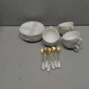 Yesland Set of 6 Royal Tea Cups and Saucers, 6 oz White Porcelain Tea Set & British Coffee Cups, White Latte Cups and Espresso Mug for Specialty Coffee Drinks, Latte, Cafe Mocha, Tea