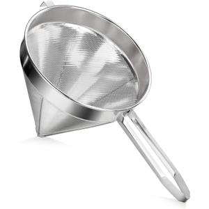 New Star Foodservice 34127 18/8 Stainless Steel China Cap Strainer, 10-Inch, Fine Mesh