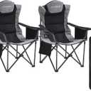 Aohanoi Camping Chairs for Heavy People,Folding Lawn Chairs for Outside Heavy Duty,Outdoor Oversized Chairs for Adult with Cup Holder and Large Cooler Bag,Beach Camp Chairs Supports up to 500lbs