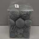 30pcs Velvet Christmas Ball Ornaments, Flocked Shatterproof Christmas Ornaments Hanging Xmas Tree Decorations Set for Home Party Holiday Decor (Multi-Size, Grey)