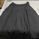 ZAFUL Womens 2 Piece Linen Outfits Loungewear Open Front Long Sleeve Shirt And Wide Leg Pants Set (Classic Black, Large)