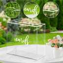 Acrylic Card Box Wedding with Slot Elegant Large Blank Clear Gift Card Boxes for Reception, Party, Money Box, Wishing Well, Graduation, Birthday, Baby Shower