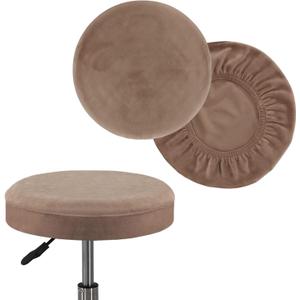 ack Bar Stool Covers Round Stool Covers with Elastic Bands Bar Stool Seat Covers Slipcover Washable Stool Cushion Covers Feature Stretch Thick Bouncy Fabric, Dia 16"-18", X-Large, Taupe