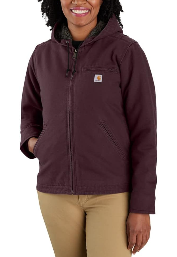 Carhartt Women's Loose Fit Washed Duck Sherpa Lined Jacket. Size XXL