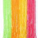48 Pack Mardi Gras Beads Necklaces, 30 Inch Macaron Plastic Beads for Party Favors, Festival Decorations, Parade Throws, Christmas, Birthday Celebrations (Oval)