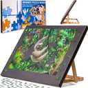 The Grippy Large Jigsaw Puzzle Board by The Puzzled Tree – 1500 Piece 34.2" x 25" Patent Pending Fabric, Back Support Puzzle Easel Tilting Puzzle Board Non-Slip Surface, Jigsaw Puzzle Table Adults, Standard