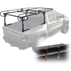 VEVOR Truck Ladder Rack, 1000 LBS / 454 KG Strong Capacity Truck Racks, Non-Drilling/Drilling Installation for Long or Heavy Cargo, 43.3-63 inch Adjustable Width for Kayak, Ladder, Surfboard, Lumber