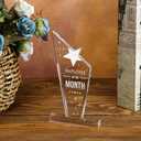 Roowest 10 Pcs Employee of The Month Plaque Trophy Employee Month Appreciation Award Gifts Bulk Coworker Acrylic Trophy Reward Sign Keepsake for Teacher Nurse Colleague Staff Volunteer Team Office