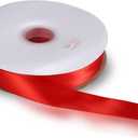 3 x 1 inch x 25 Yards Double Faced Red Polyester Satin Ribbon for Gift Wrapping,Wedding Decoration, Bows Making, Sewing, DIY Crafts