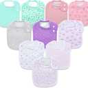 Hakochia Waterproof Baby Bibs Organic Cotton Super Soft and Absorbent With Adjustable Snap for Baby Boys and Girls (Multicolor_print-04)