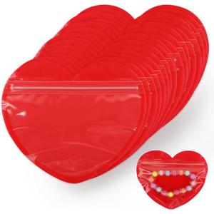 100pcs Small Bags for Small Business, 3.5x5 inch Heart-Shaped Jewelry Bags Clear Mylar Ziplock Baggies Cute Packaging Supplies for Bracelet Sample (Red) 100pcs Small Bags for Small Business, 3.5x5 inch Heart-Shaped Jewelry Bags Clear Mylar Ziplock Baggies Cute Packaging Supplies for Bracelet Sample (Red)