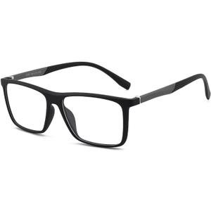 GUDVUE Mens Blue Light Glasses Rectangle Computer Glasses Gaming Glasses, Black/Gunmetal