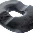 Orthopedic Donut Seat Cushion Memory Foam Cushion - Tailbone & Coccyx Pillow - Pain Relief for Hemorrhoids, Prostate, Pregnancy, Post Natal Sciatica (Black)