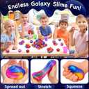 24 Pack Slime Party Favors, Galaxy Slime Balls Soft DIY Toys Stretchy and Non Sticky Stress Relief Safe Toys for Kids Girls Boy Classroom Prizes Birthday Gifts Halloween Christmas Party Favors