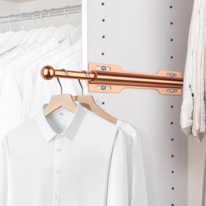 FIRJOY 12" Valet Rod for Closet Pull Out (1 Pack, Rose Gold)