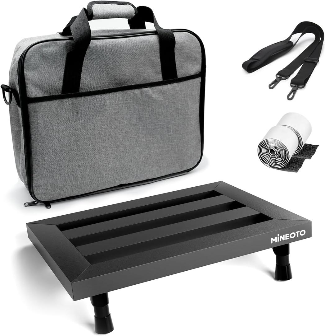 14x10 Aluminum Alloy Guitar Pedal Board 1.4lb Super Light Small Effect Pedalboard with Carry Bag