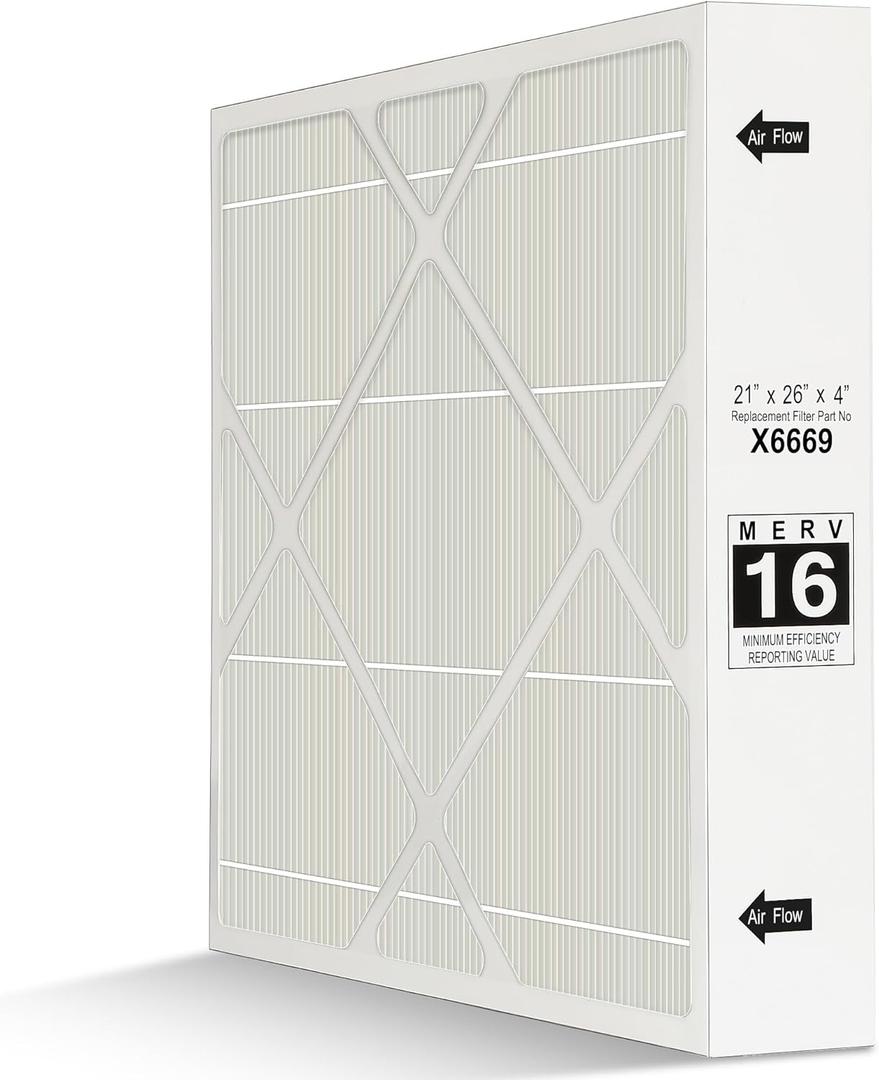 X6669 Merv 16 Filter 21x26x4 Air Filter Compatible with Lennox X6669,X6667 21x26x4 Merv 16 Filter 21''x26''x4'' PCO-20C PureAir,X6669 and 21''x26''x4'' Furnace Filter.1 Pack