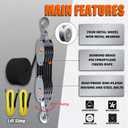 YATOINTO Rope Hoist Pulley System with Metal Bearing, 4400LB Pulley Block and Tackle, 8:1 Lifting Power 65ft, Heavy Duty Pulley Block for Hunting Lifting Garage Warehouses Building (with 2PCs Straps)