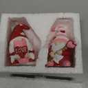 MEETYAMOR Valentines Day Decorations, 2 PCS Resin Gnomes Figurines for Valentines Day Decor, Love XOXO Sign Sweet Gnome Statues for Home Indoor Living Room Table Mantle Tired Tray Shelf, Red Pink
