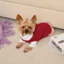 Lorehelina Dog Sweater for Small Dogs Argyle Cable Knit Turtleneck Pullover Winter Clothes for Boys Girls Stretch Chihuahua Yorkie Puppy Christmas Doggie Pet (S, Red)