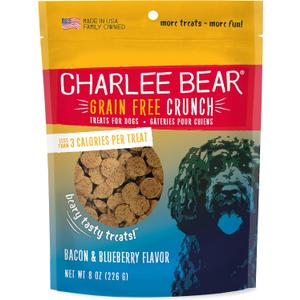 Charlee Bear Grain-Free Bear Crunch Bacon & Blueberry Flavor 8 oz (8 Ounce (Pack of 1))