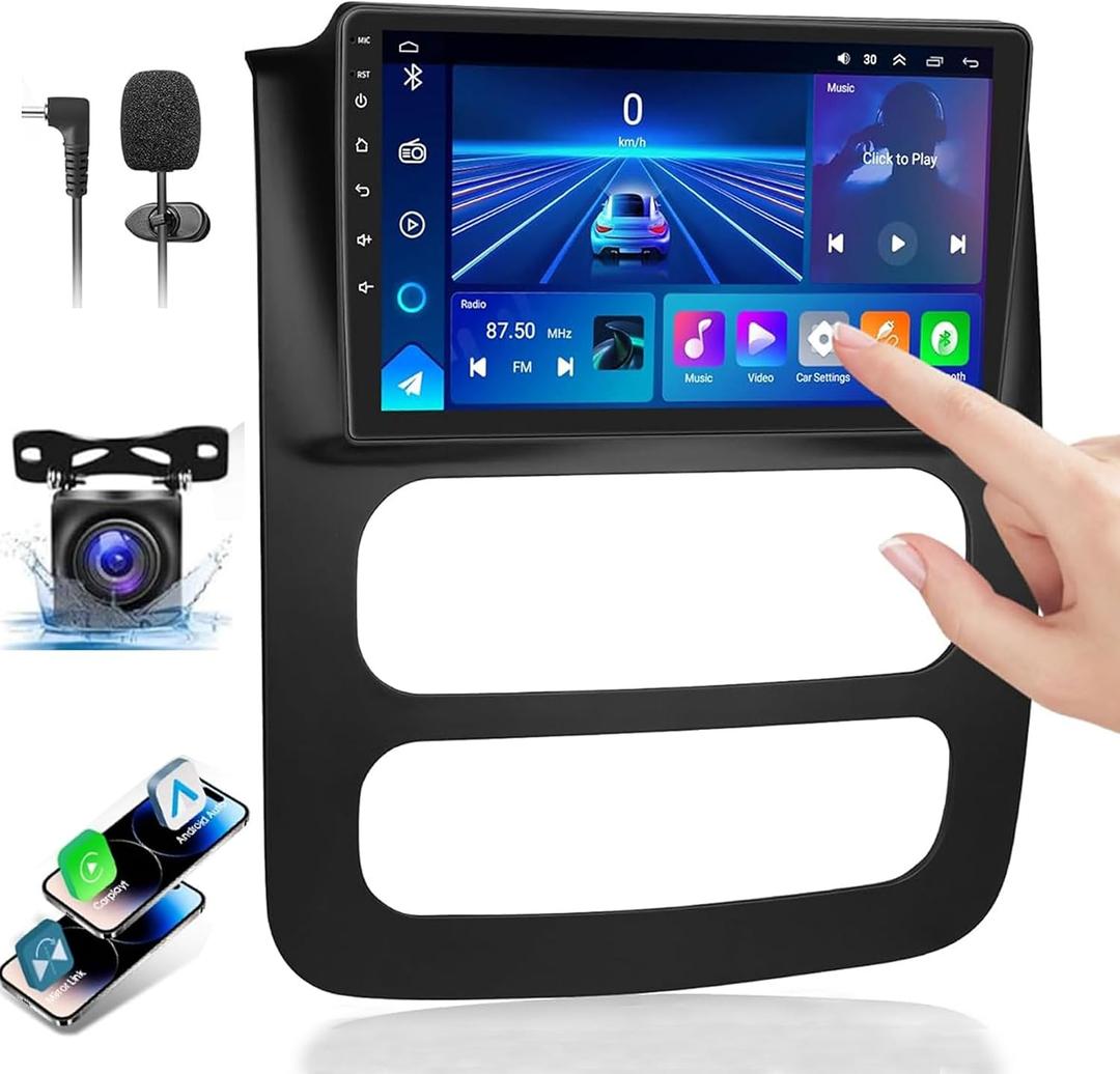 【4G+64GB】Car Radio Stereo for Dodge Ram 1500 2500 3500 2003 2004 2005,Android 13 Wireless Carplay&Android Auto with 9" IPS Touchscreen Radio Support Real-Time GPS/Voice Control/WiFi/AHD Camera/SWC/FM