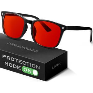 livho Gaming Blue Light Blocking Glasses for Better Sleep, Premium Night Driving, Computer Blockers for Man & Woman (Black)