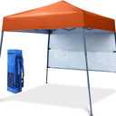 COOSHADE 6x6Ft Compact Lightweight Backpack Canopy Sun Protection Pop-Up Shelter Slant Leg Beach Tent(Orange)