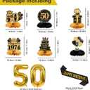 50th Birthday Decorations for Men Women,27PCS 1974 Banner Decorations,Including 1974 Banner,9 Honeycomb Topper,50 Balloons,Anniversary Card,Cheers to 50 Years Banner,7 Hanging Swirl,6 Paper Poms,Sash