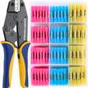 haisstronica Crimping Tool for Heat Shrink Connectors HS-8327 with 200PCS Marine Grade Heat Shrink Butt Connectors of Tinned Red Copper AWG 22-10