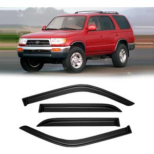 Window Visor for 1996-2002 Toyota 4Runner, Out-Channel Rain Guards Shields Vent Deflector Shade Wind Dark Smoke 1997 1998 1999 2000 2001, Tape-On Outside-Mount, 4PCS