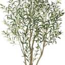 Super Full Faux Olive Tree, 5FT Artificial Olive Tree Indoor, Fake Silk Trees with Realistic Leaves and Lifelike Fruits for Indoor Outdoor Living Room Corner Office Bedroom Home Decor