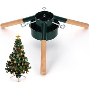 Sliner Christmas Tree Stand Christmas Tree Base Holder Stand for 8ft Tree Christmas Tree Decorations Fits up to 4.3" Less Real and Artificial Tree Base Stand for Xmas Tree up to 120 Lbs(Green)