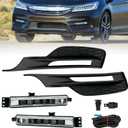 Pair Fog Lights Assembly Compatible with Accord Sedan 2016-2017 4-Door with Wiring Kit Replacement for 33950T2AA21 71112T2FA61 (Left & Right Side)
