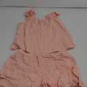 Womens Summer Pajama Sets 2 Piece Outfits Ruffle Trim Top and Shorts Cotton Loungewear Set (Medium, Pink)