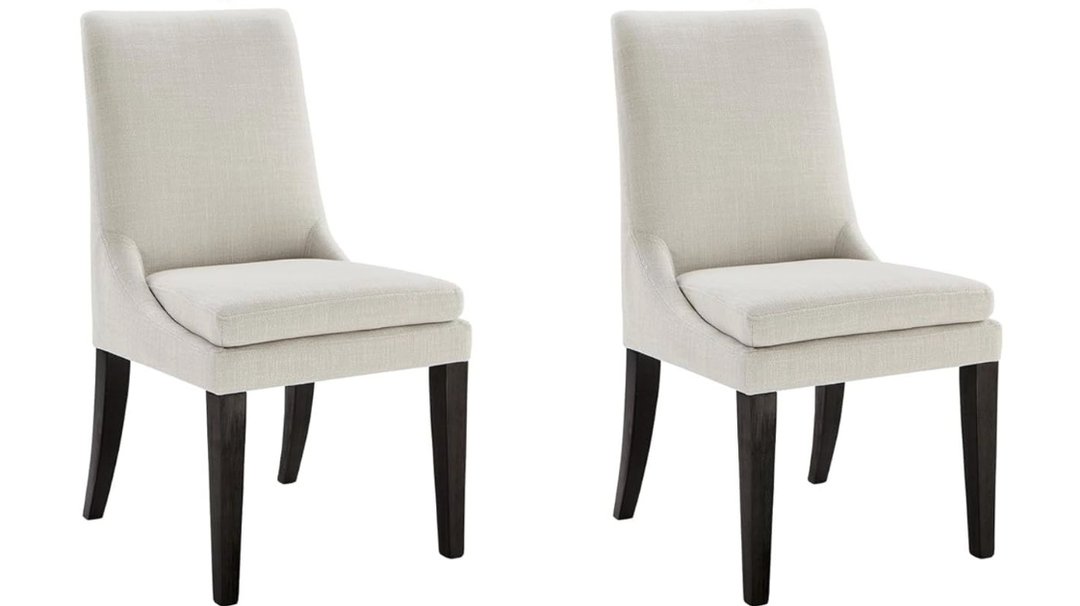 Upholstered Dining Chairs Modern Sidechair Performance Fabric High Back Armlesschair for Diningroom Kitchen,Cream,Set of 2