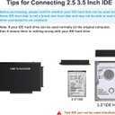USB 3.0 to SATA IDE Adapter Hard Drive Reader, USB + Type C to External Hard Drive Disk HDD Converter Kit for Universal 2.5" 3.5" IDE HDD, 2.5" SSD, with 12V/2A Power Adapter