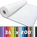 PerkHomy 36" x 2,400" (200') White Kraft Paper Roll for Craft Bulletin Board Paper Art Table Covering Crafting Gift Wrapping Bouquet Packing Parcel 80GSM 55LB (White, 36" x 200')