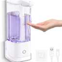 Automatic Hand Soap Dispenser Touchless: 550ml Wall Mount 3 Gear Adjustable Liquid soap Dispenser- Free Touch Electric Soap Dispenser Rechargeable with Sensor for Kitchen (White-update)