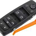 Master Power Window Switch.11 Metal Pins.fits for 2011-2014 Dodge Charger,11-12 Crysler 300,15-17 Crysler 200.16 Dodge Ram 1500,2500,3500,4500,5500.68139805AB Driver Side Control.(Blue LED)